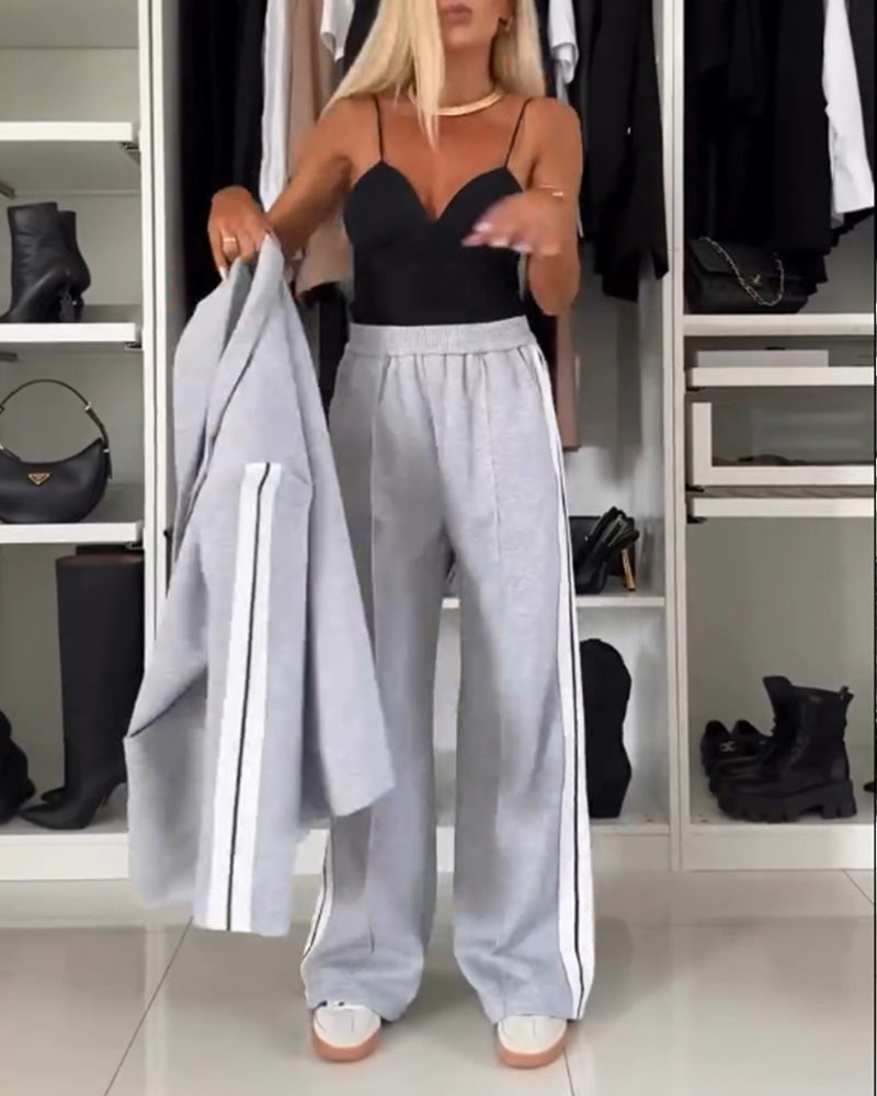 Camille® | Striped Blazer and Pants Set