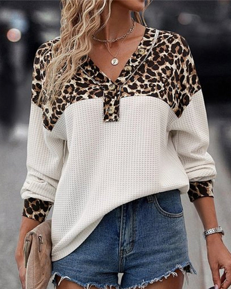 Zara® | Leopard Print V-Neck Sweater