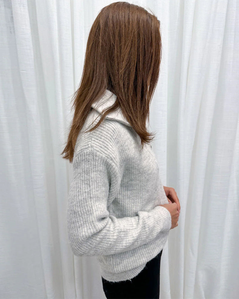 Hannah® | Zip-Up Ribbed Sweater
