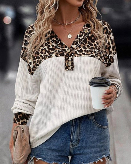 Zara® | Leopard Print V-Neck Sweater