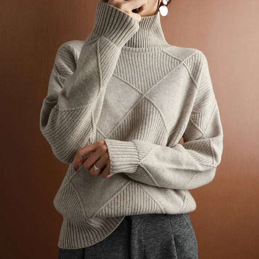 Ariana® - ARGYLE TURTLENECK JUMPER