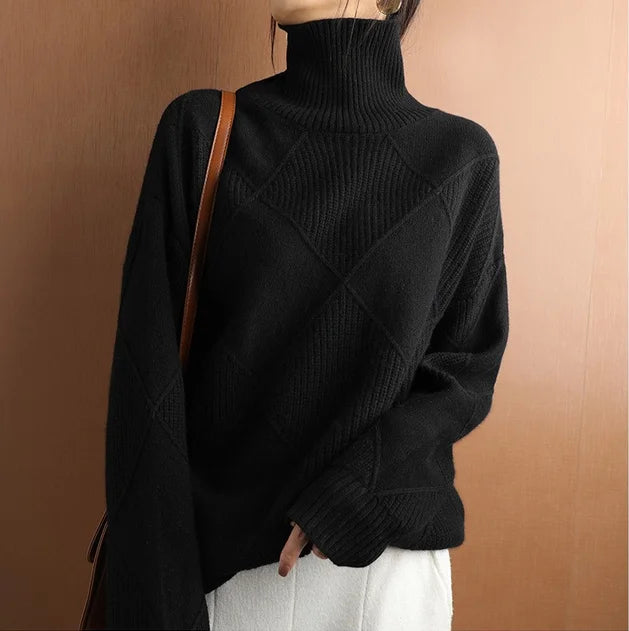 Ariana® - ARGYLE TURTLENECK JUMPER