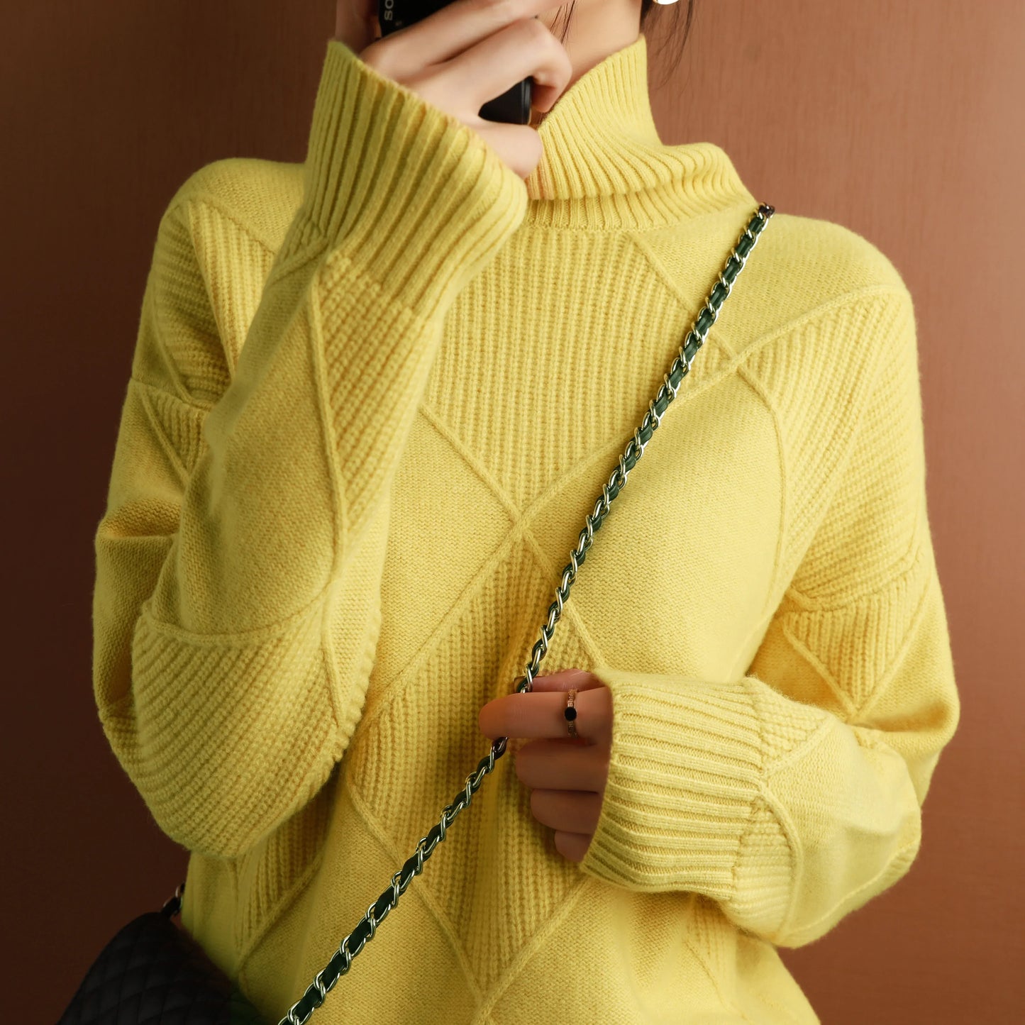 Ariana® - ARGYLE TURTLENECK JUMPER