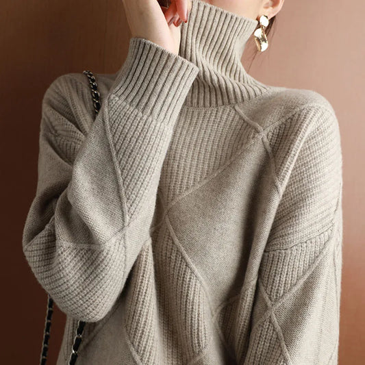 Ariana® - ARGYLE TURTLENECK JUMPER