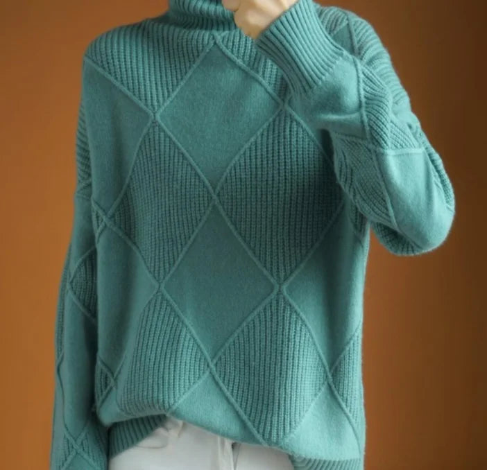 Ariana® - ARGYLE TURTLENECK JUMPER