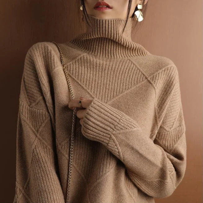 Ariana® - ARGYLE TURTLENECK JUMPER
