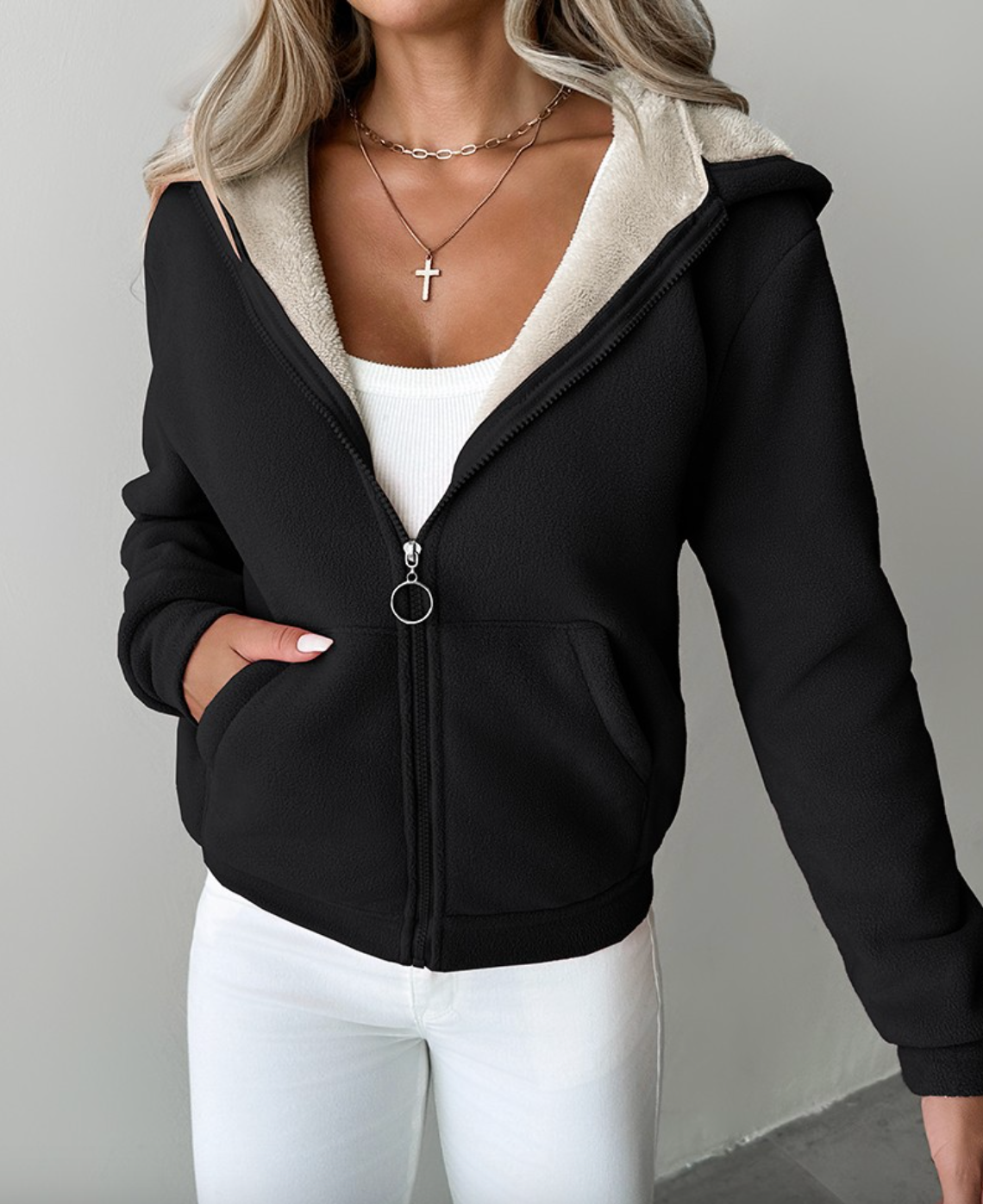 The Brielle® | Fleece-Lined Zip-Up Hoodie