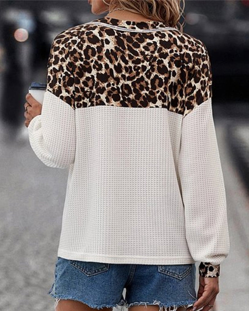 Zara® | Leopard Print V-Neck Sweater