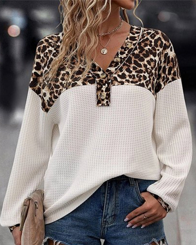 Zara® | Leopard Print V-Neck Sweater